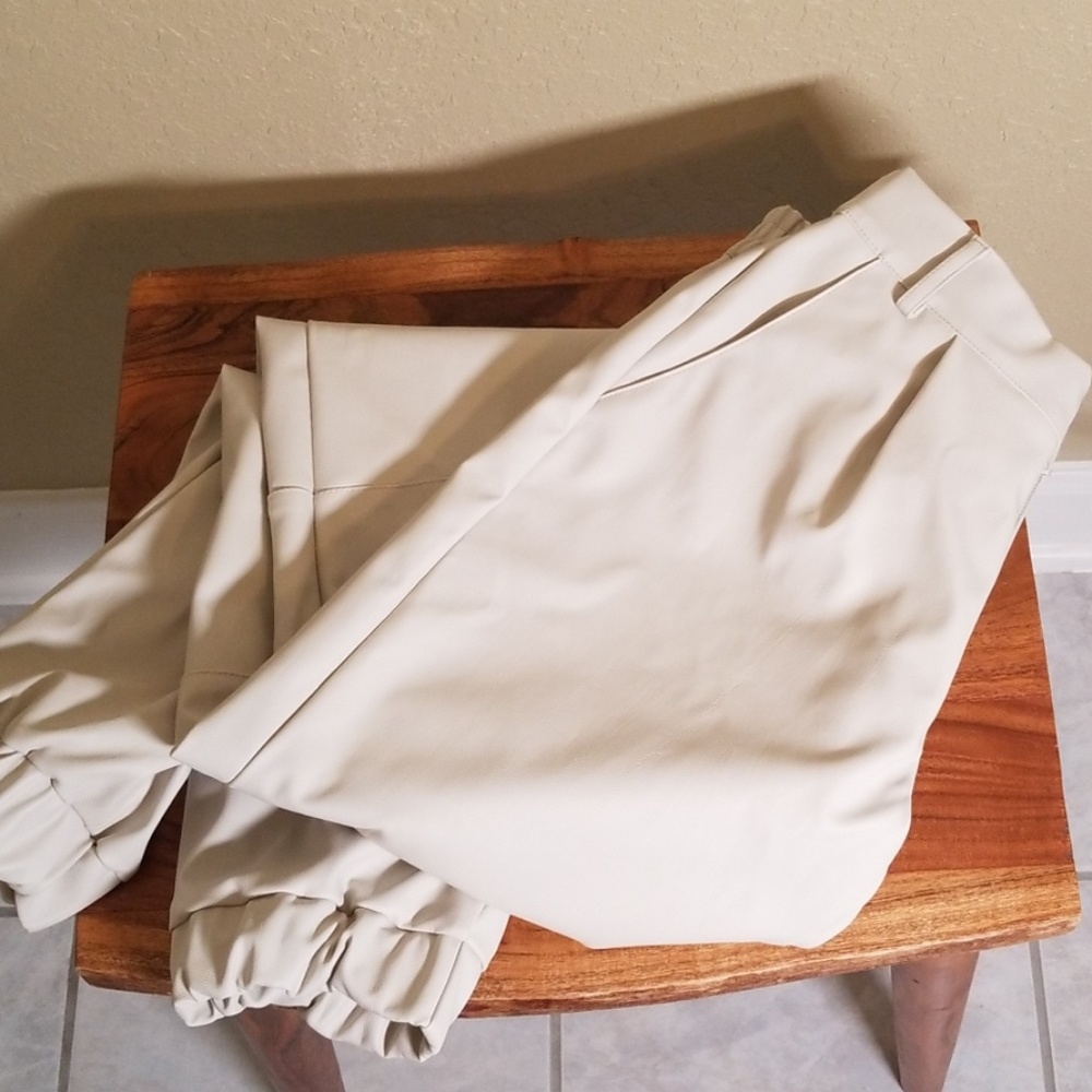 Faux leather joggers